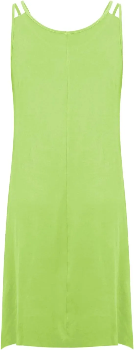 Midi Dresses for Women 2025 Casual Sleeveless Crewneck Sundress Flowy Irregular Hem Fashion Summer Beach Dress
