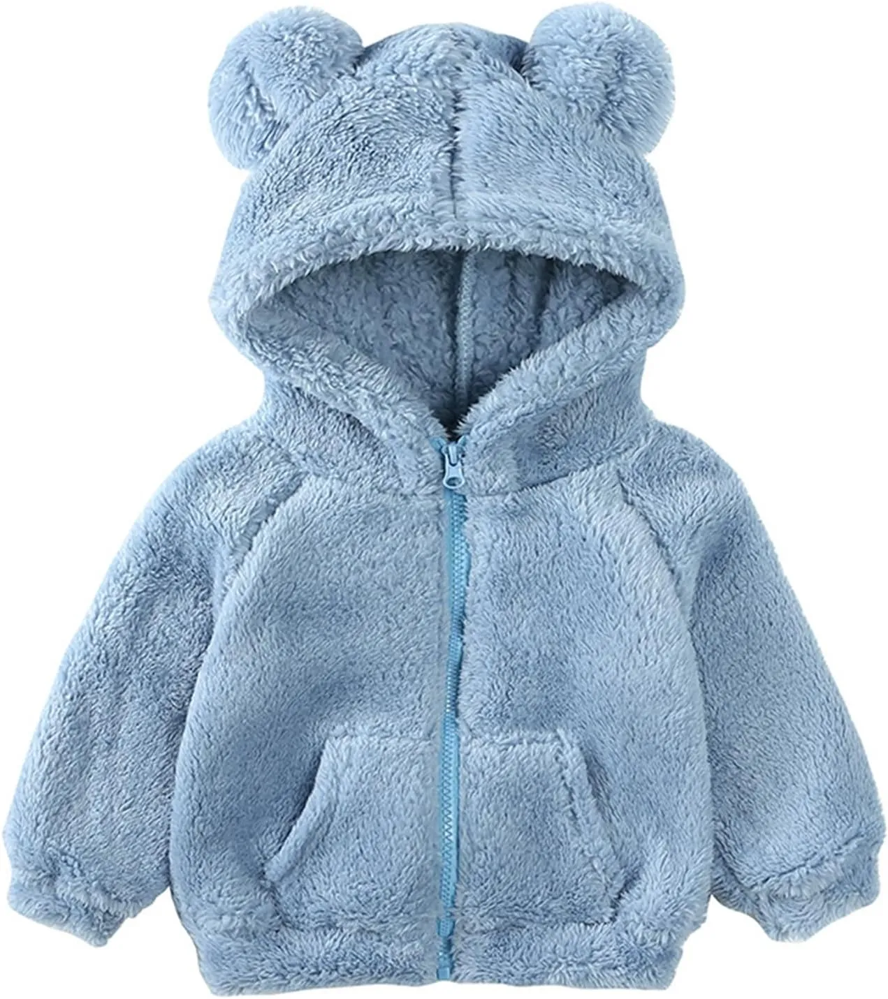Mmoneyake Baby Toodler Fleece Hooded Jacket Cute Hoodie Cotton Coat Winter Warm Bear Ear Cute Jackets Fuzzy Shacket Outerwear