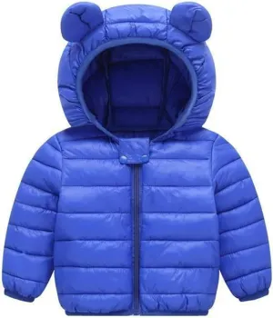 Mmoneyake Winter Down Coats for Kids Baby Boys Girls Lightweight Puffer Padded Jacket with Bear Hoods Warm Infant Outerwear