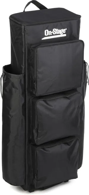 On-Stage GR9000 Gig Rider (Live-Sound Equipment Transporter on Wheels for Mic and Speaker Stands, Microphones, Cables, and Accessories, Load In, Load Out, Rolling Suitcase, Trolley Bag, Nylon, Black)