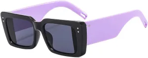 Popular Fashion Double Color Women Sunglasses Retro Rivets Decoration Wide Legs Men Shades UV400 Sun Glasses