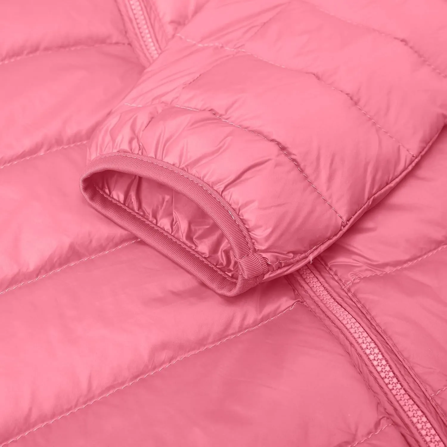 Quilted Jacket for Women Cropped Puffer Jacket Lightweight Slim Fit Winter Warm Duck Down Coat Stand Collar Outwear