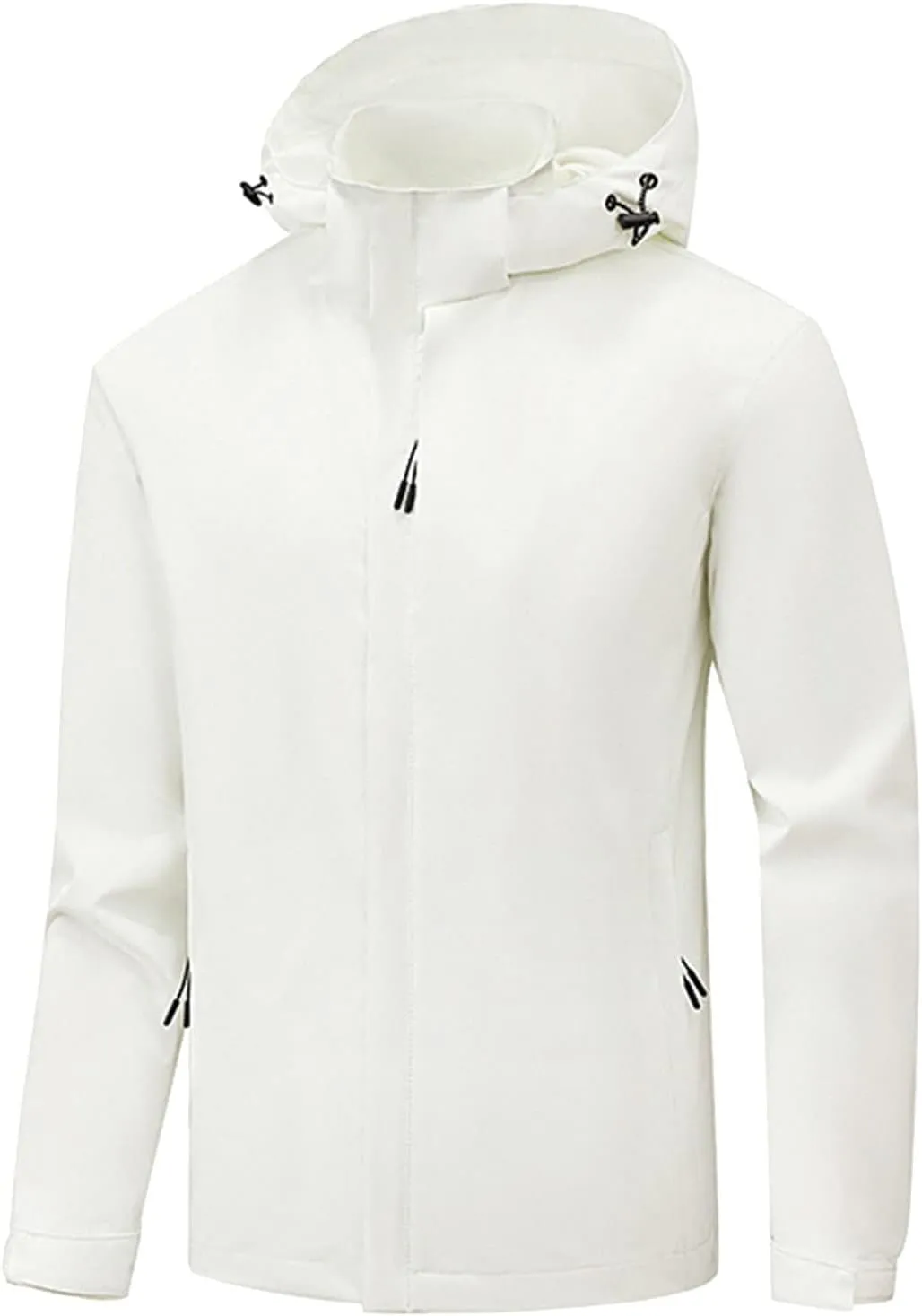 Rain Jackets for Men Mens Autumn Casual Loose Solid Hooded Waterproof Rain Jackets for Men Waterproof