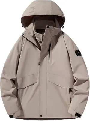 Removable Hooded Ski Jackets for Women Water-Resistant Windbreaker Jacket Tactical Raincoat Softshell Sports Jackets