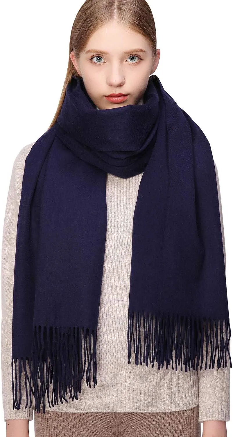 RIIQIICHY 100% Cashmere Scarf Pashmina Shawls and Wraps for Women Warm Winter More Thicker Soft Scarves