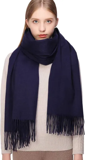 RIIQIICHY 100% Cashmere Scarf Pashmina Shawls and Wraps for Women Warm Winter More Thicker Soft Scarves