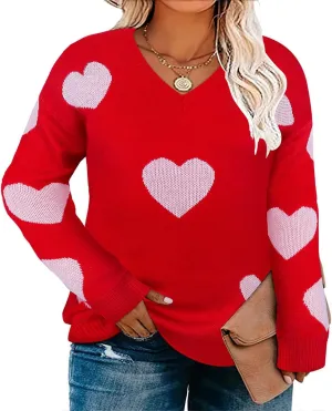 RITERA Womens Plus Size Sweaters Star Long Sleeve Casual Patriotic Pullover Warm Jumper Knit Tops XL-5XL