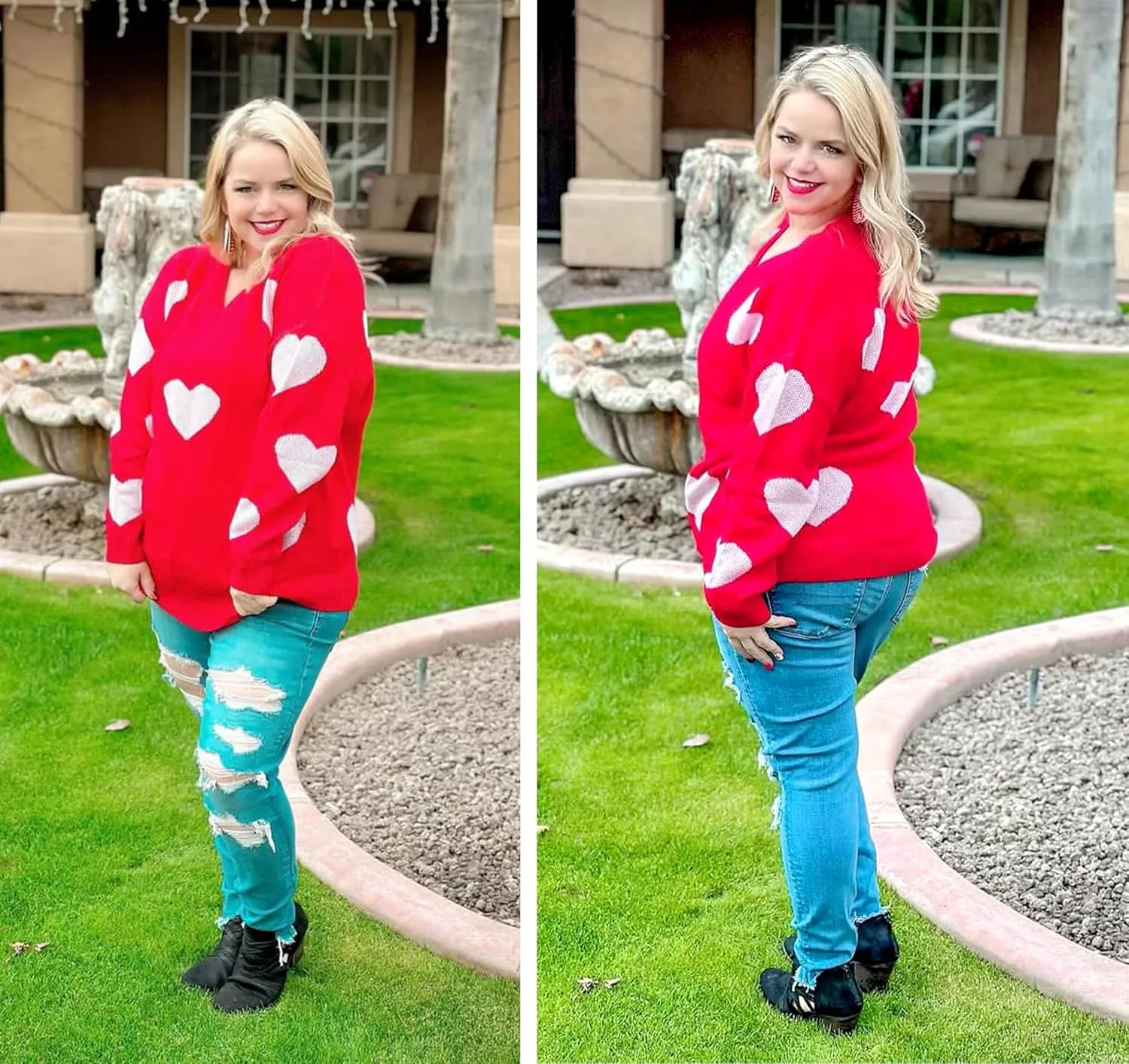 RITERA Womens Plus Size Sweaters Star Long Sleeve Casual Patriotic Pullover Warm Jumper Knit Tops XL-5XL