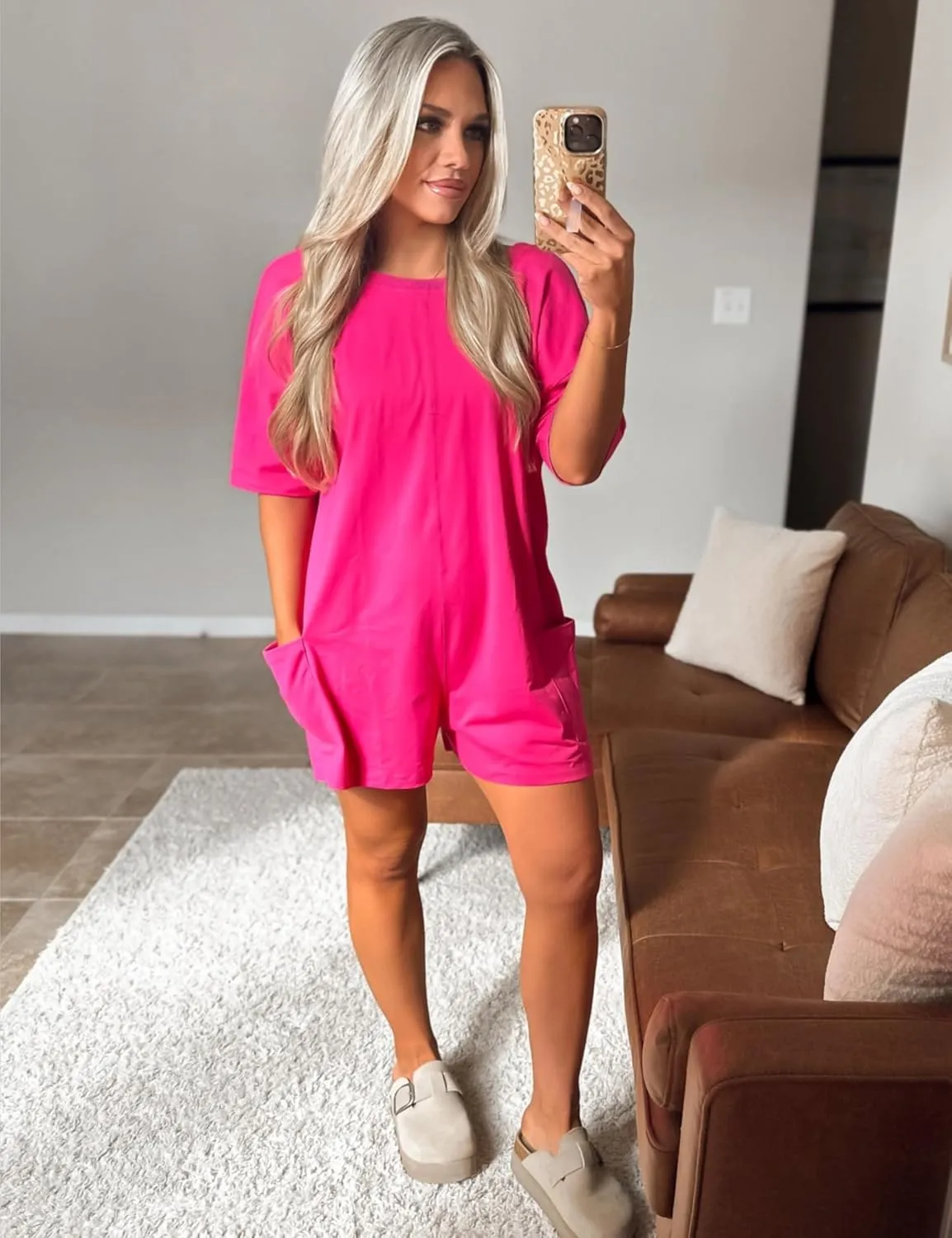 Rompers for Women Athletic Workout Hot Shot Tee Romper Casual Oversized Jumpsuits Overalls