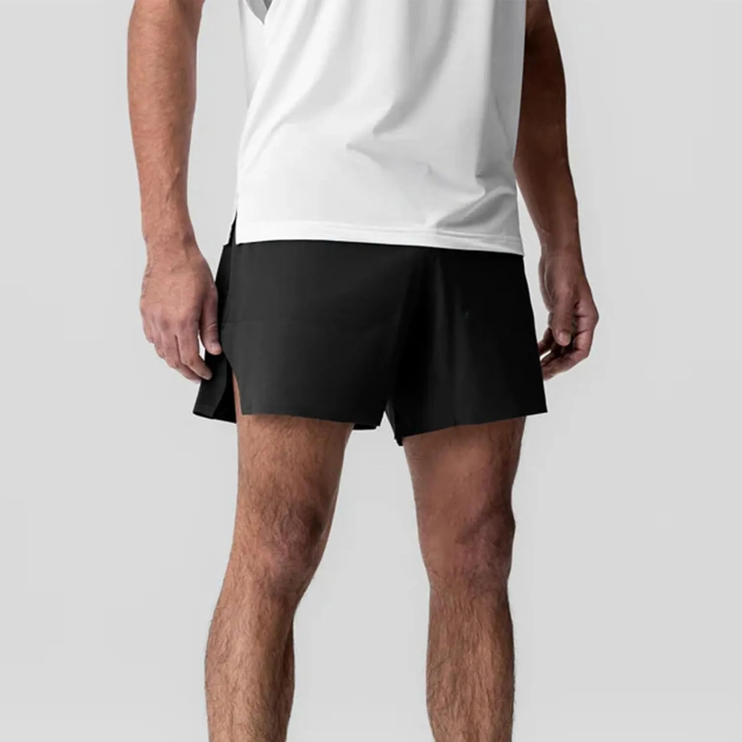 Running Shorts for Men 3 Inch Quick Dry Gym Athletic Workout Sports Gear Outdoor Active Wear Summer with Zipper Pockets