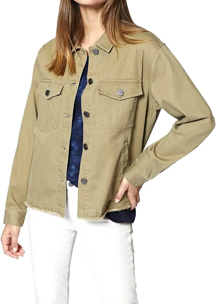 Sanctuary | Raw-Hem Trucker Jacket | Prosperity Green | XS