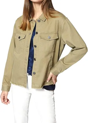 Sanctuary | Raw-Hem Trucker Jacket | Prosperity Green | XS