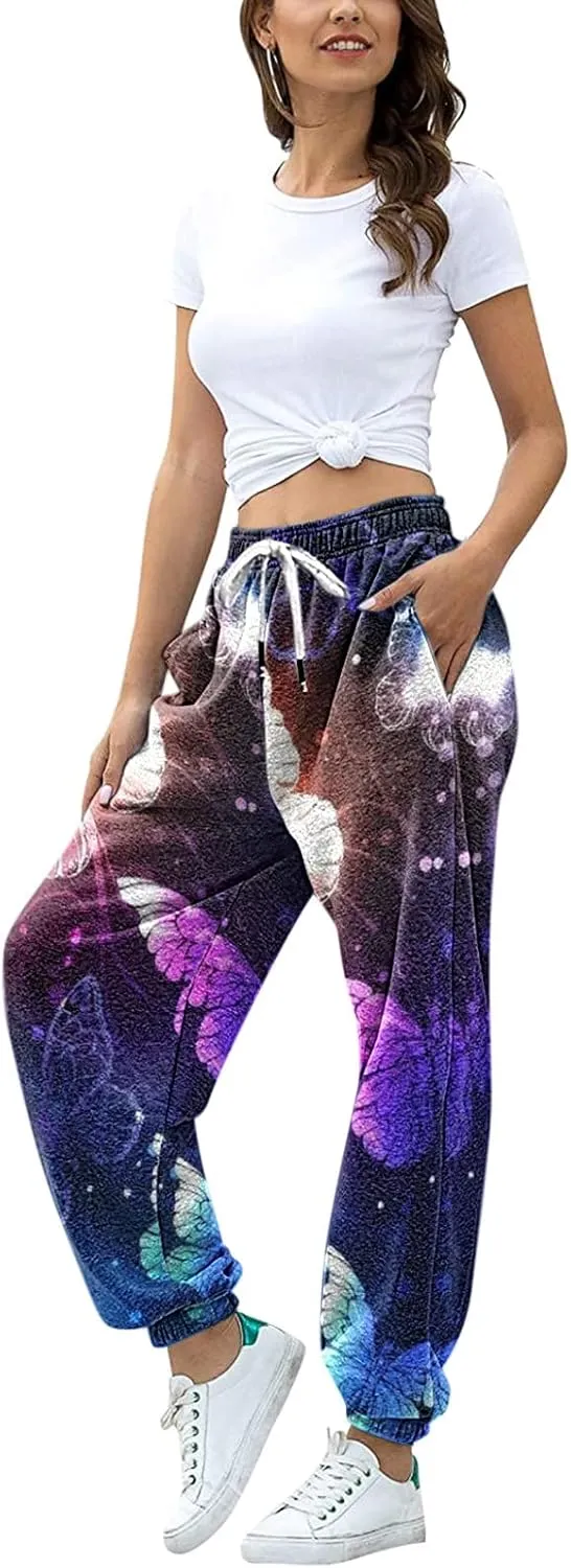 sdbrld Wide Leg Sweatpants Women High Waisted Workout Jogger Pants Active Lounge St Patricks Day Drawstring Pants with Pocket