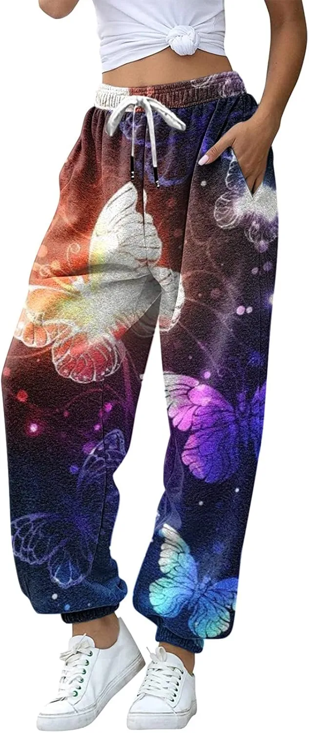 sdbrld Wide Leg Sweatpants Women High Waisted Workout Jogger Pants Active Lounge St Patricks Day Drawstring Pants with Pocket