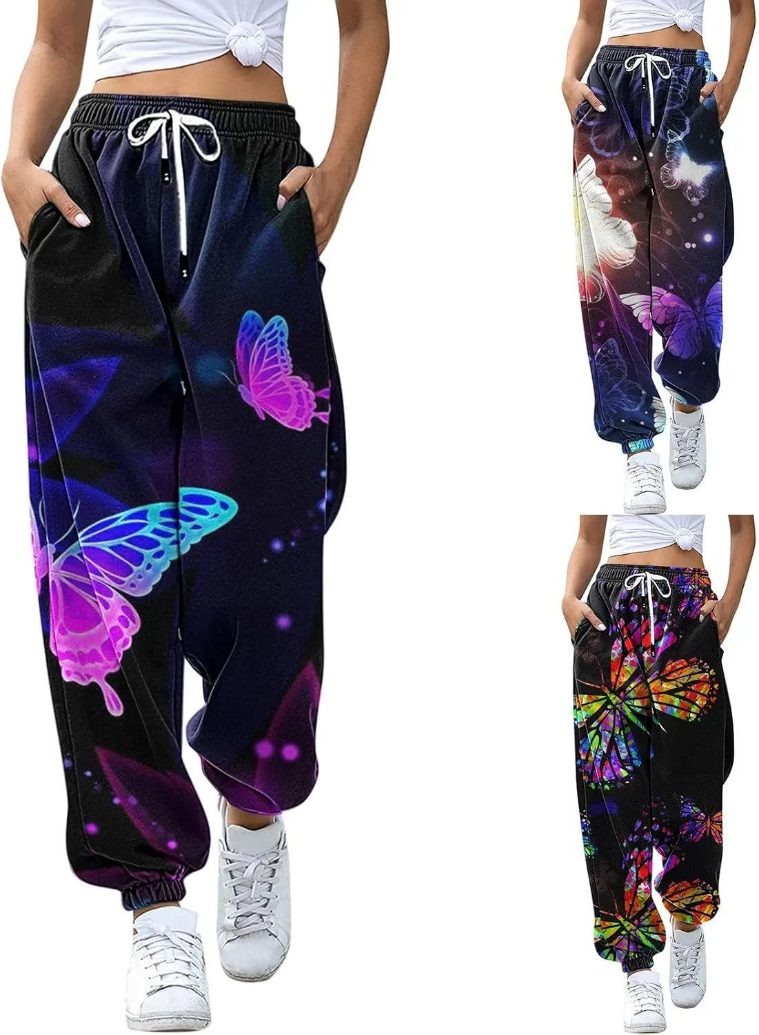 sdbrld Wide Leg Sweatpants Women High Waisted Workout Jogger Pants Active Lounge St Patricks Day Drawstring Pants with Pocket