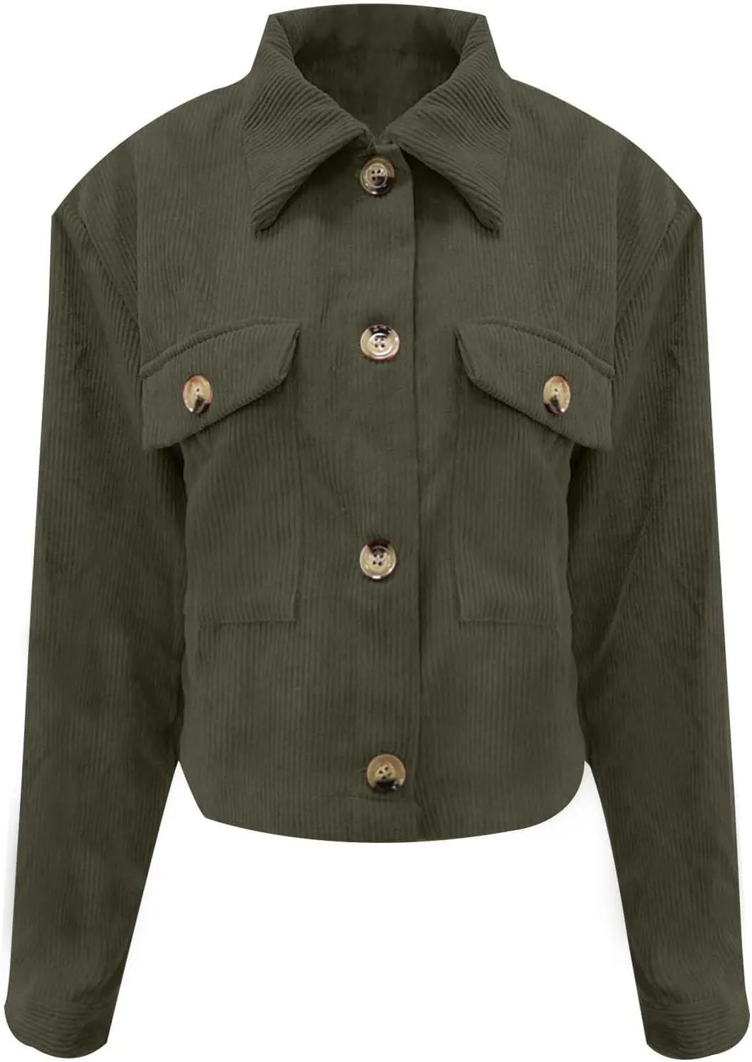 Shackets for Women 2024 Fashion Cropped Jackets Corduroy Button Down Crop Shackets Tops Long Sleeve Trendy Shirts