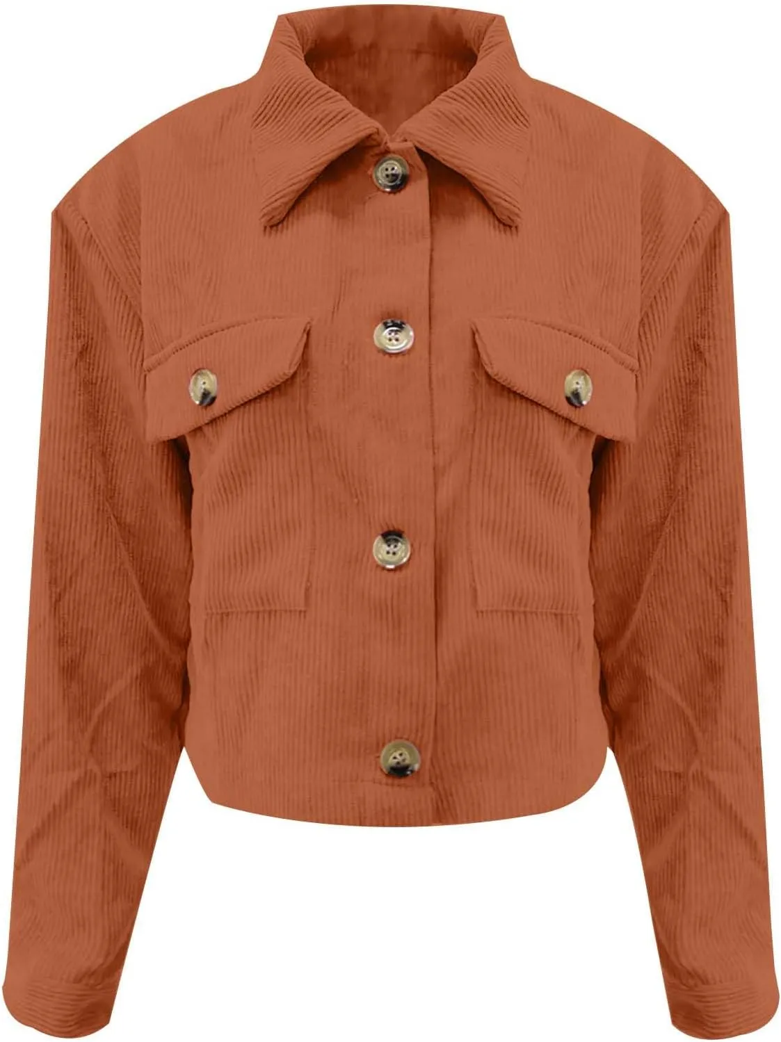 Shackets for Women 2024 Fashion Cropped Jackets Corduroy Button Down Crop Shackets Tops Long Sleeve Trendy Shirts