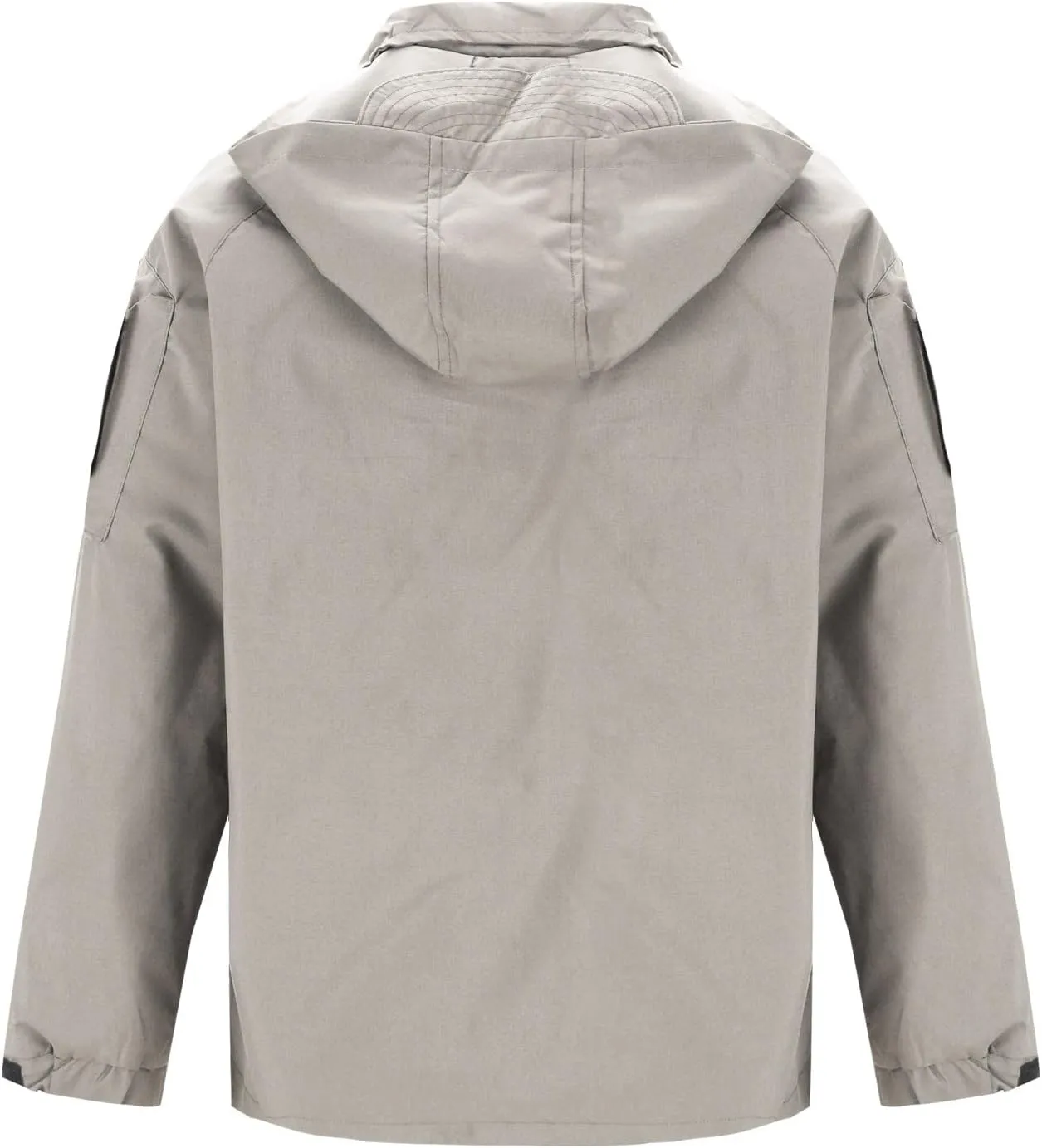 Stand Collar Zipper Hooded Windbreaker Jacket for Men Long Sleeve Windproof Coat Casual Outdoor Jacket with Pocket