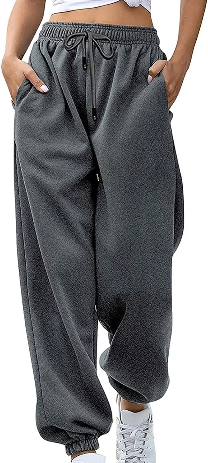 Sweatpants for Women Baggy High Waisted Pants Winter Snow Pant Lounge Athletic Joggers with Pockets Hiking Sweat Pant