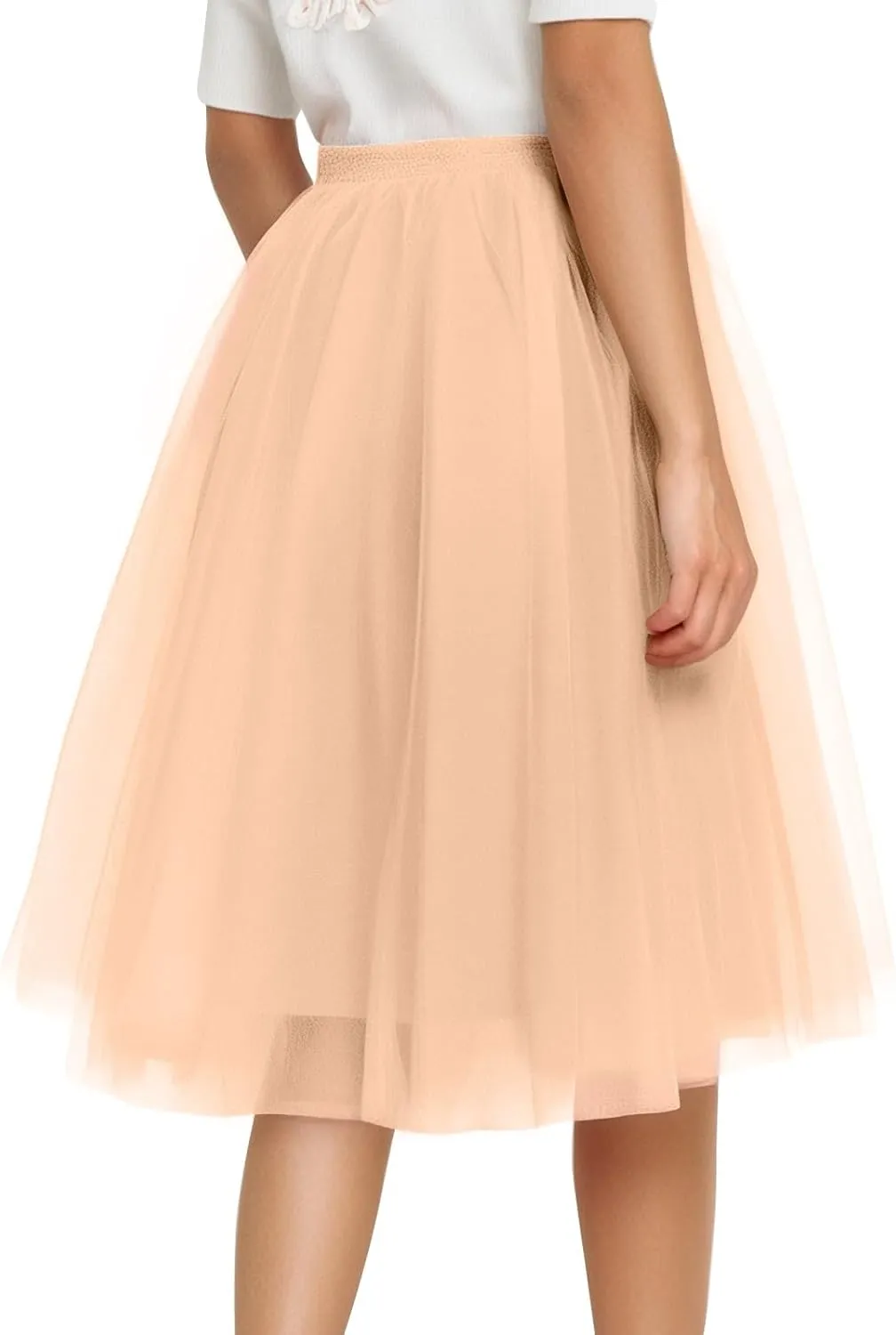 Tulle Skirts for Women High Waist Solid Pleated Tutu Skirt 50s Vintage Ballet Bubble Dance Skirts for Cosplay Party