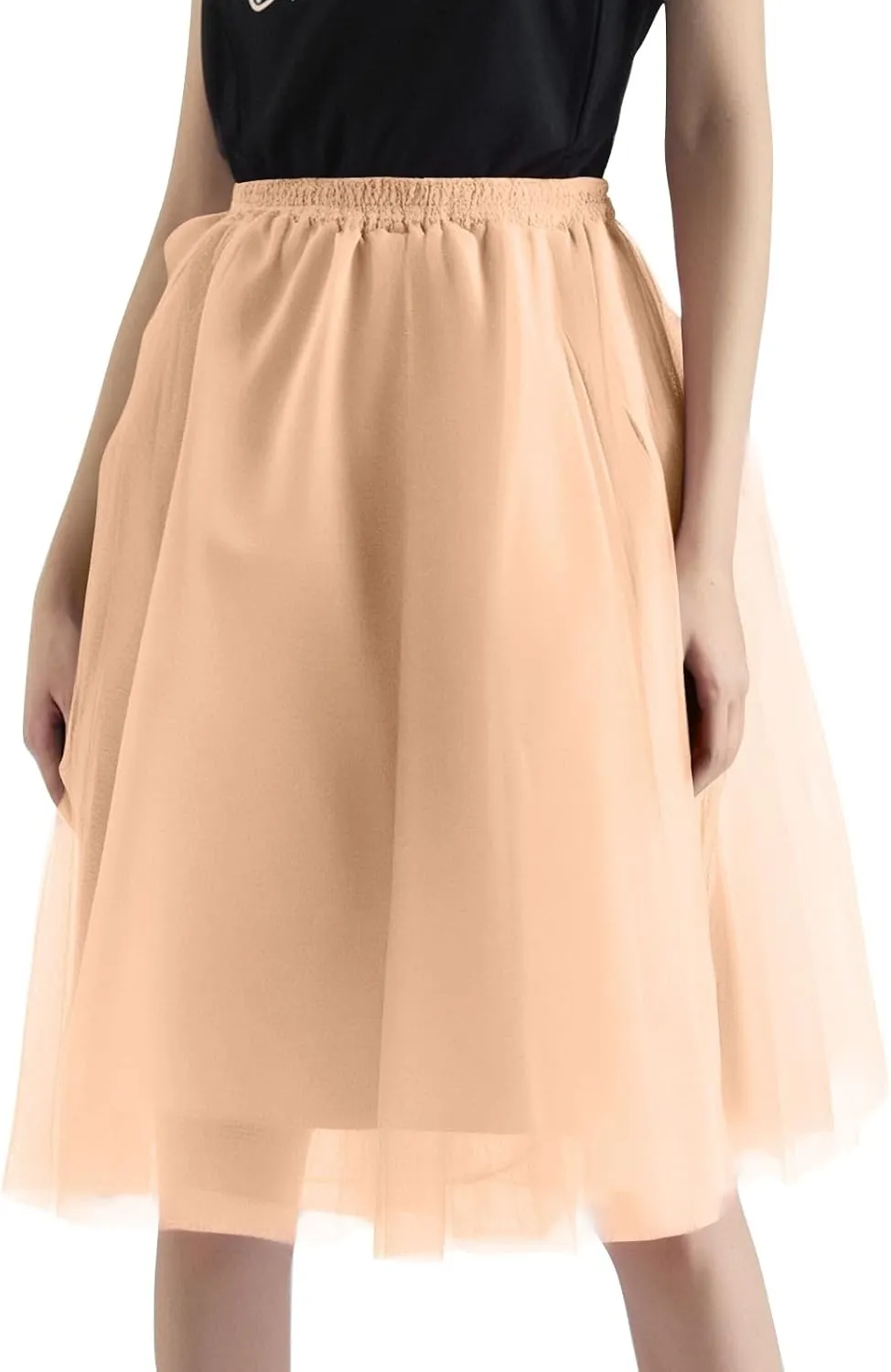Tulle Skirts for Women High Waist Solid Pleated Tutu Skirt 50s Vintage Ballet Bubble Dance Skirts for Cosplay Party