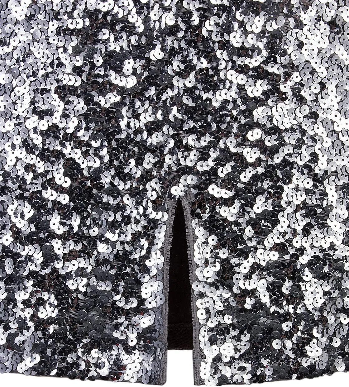 Vijiv Women's Sequin Skirt Midi High Waist Elegant Stretchy Sparkle Side Slit Pencil Skirt Party Cocktail