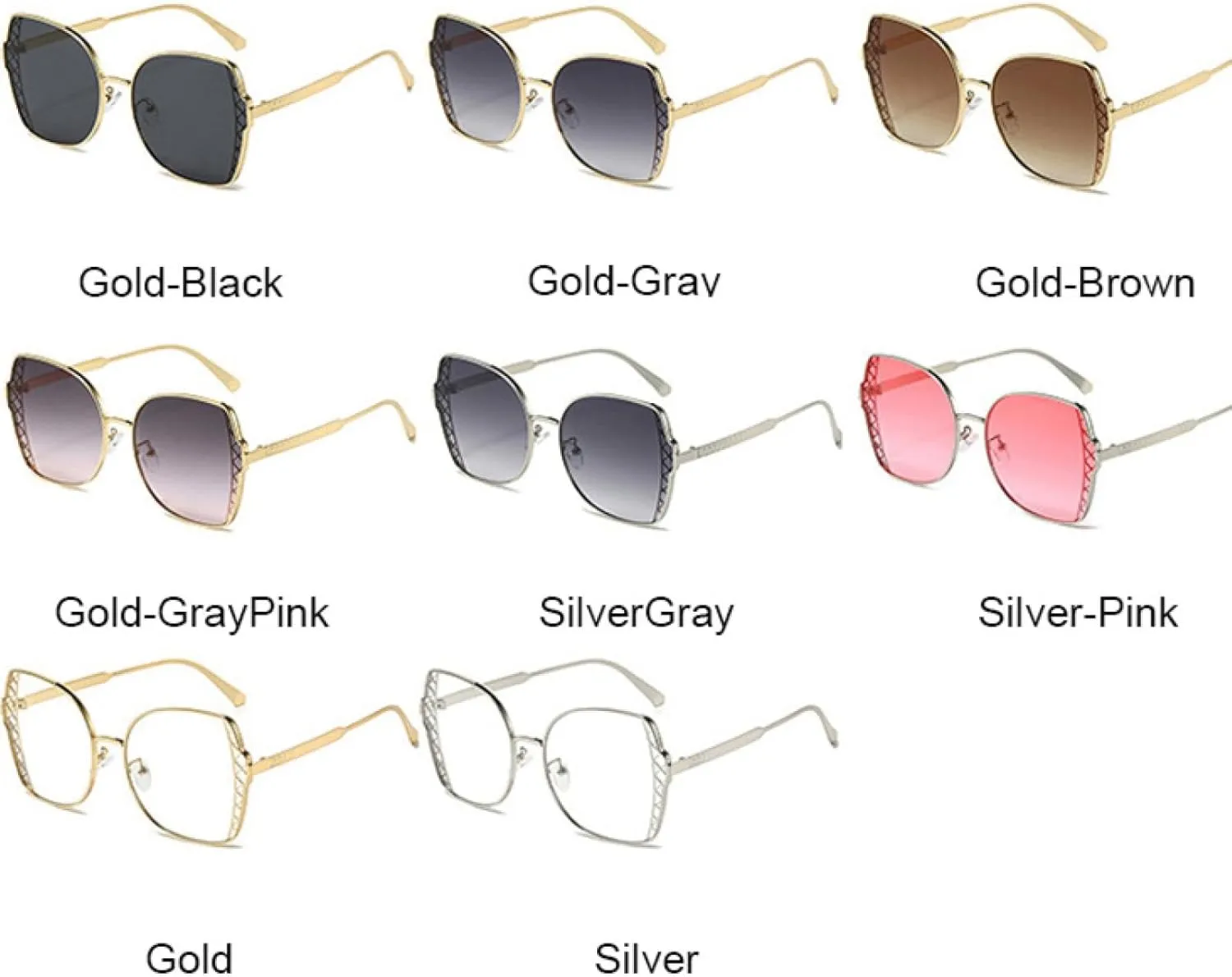 Vintage Metal Sunglasses Uv400 Gradient Brown Pink Shades Fashionable Sun Glasses for Men and Women