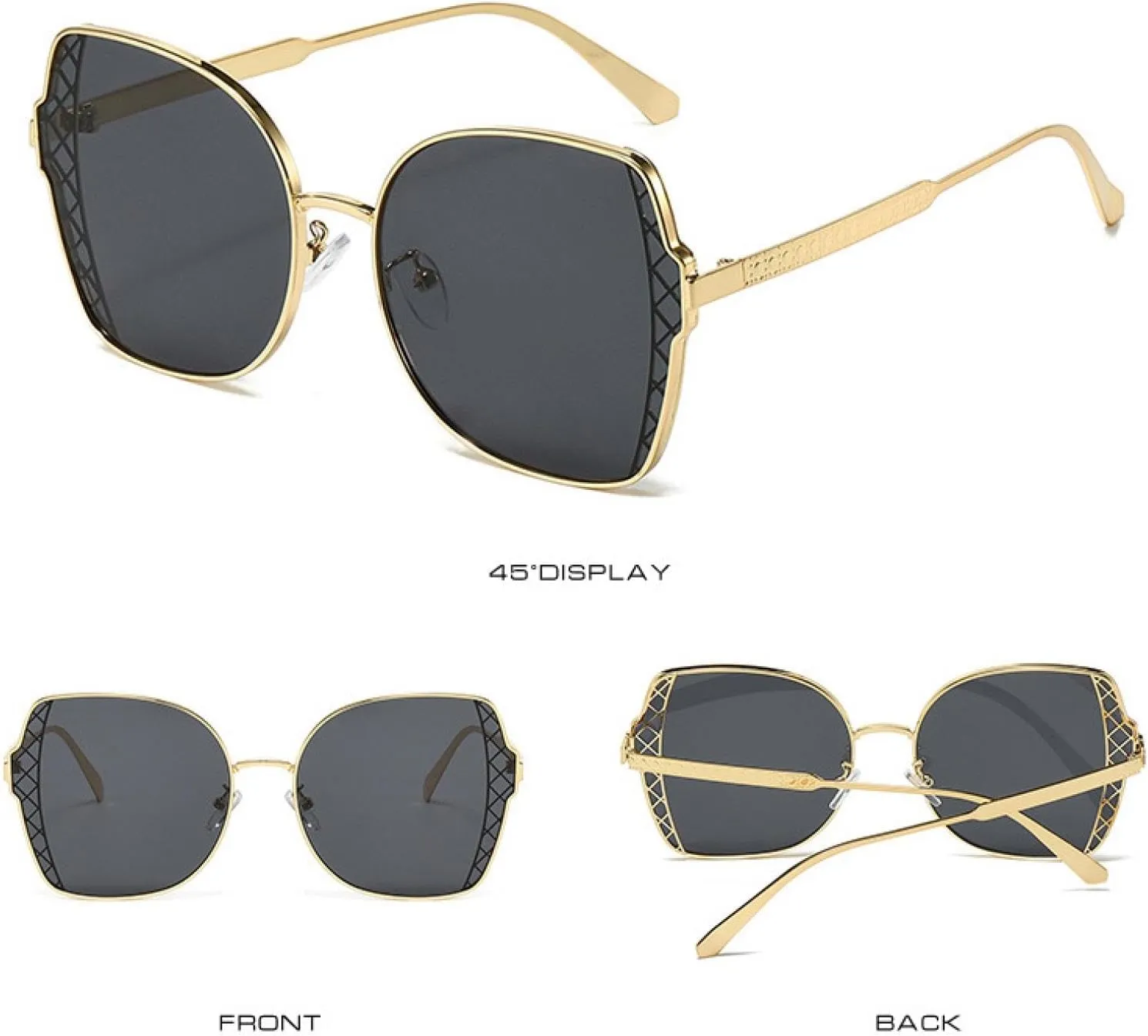 Vintage Metal Sunglasses Uv400 Gradient Brown Pink Shades Fashionable Sun Glasses for Men and Women