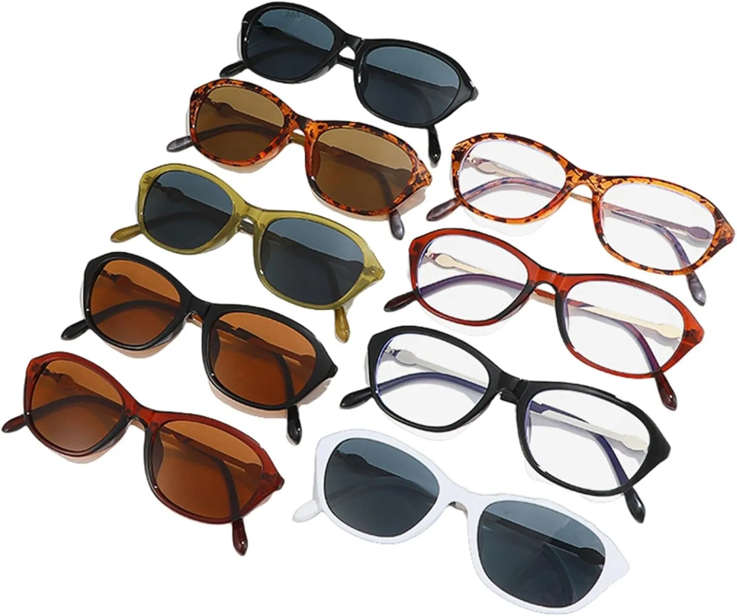 Vintage Sunglasses Women Fashion Shades Uv400 Oval Leopard Men Punk Sun Glasses