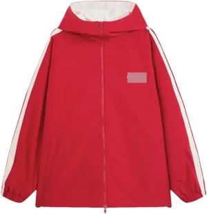 Vsadsau Hooded Jackets Men Spring Hip Hop Two Side Wear Coat Streetwear Loose Casual Jackets