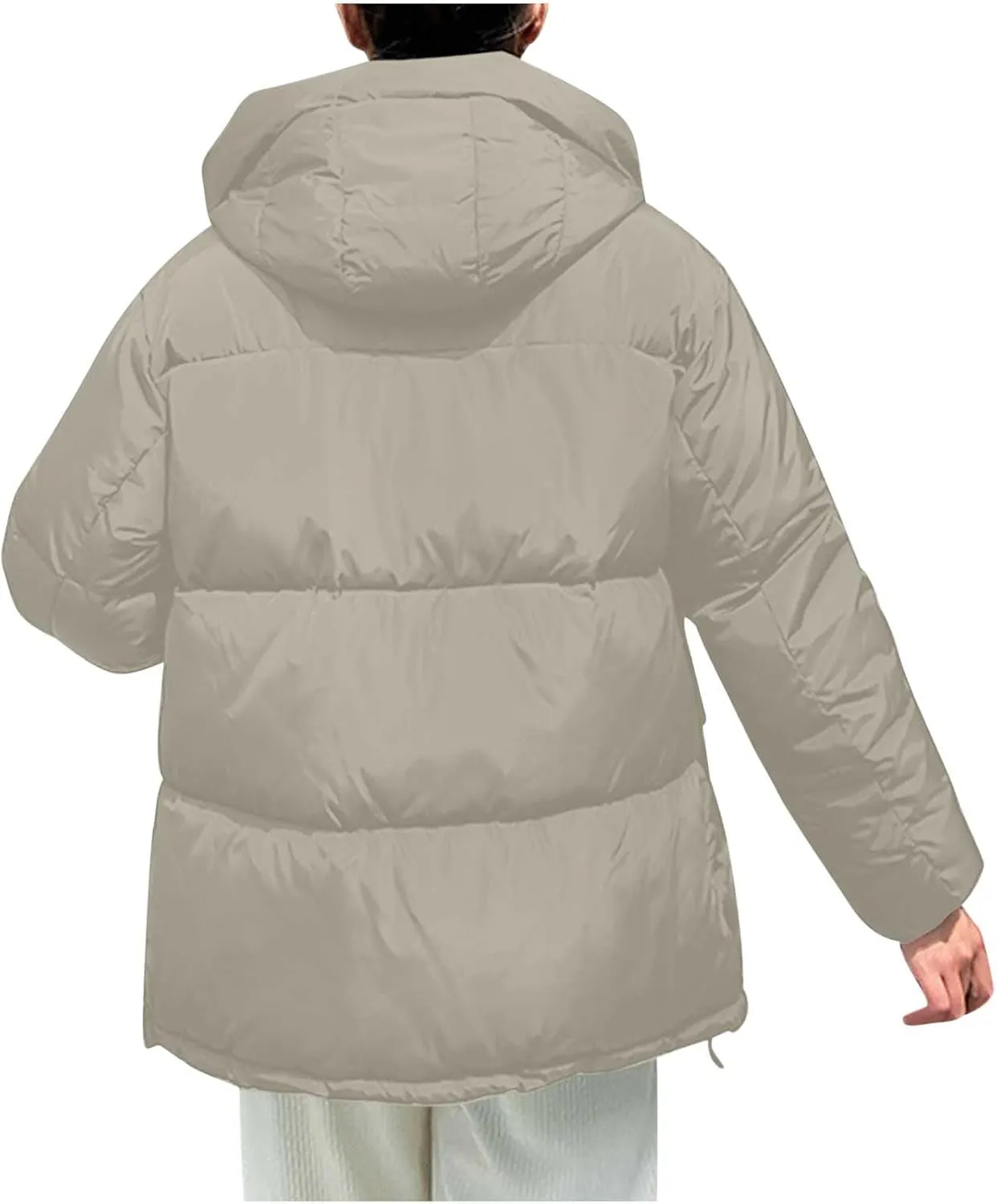 Warm Winter Coats for Women 2024 Trendy Loose Hooded Puffer Jacket Down Coat Puffy Wadded Jackets Overcoat