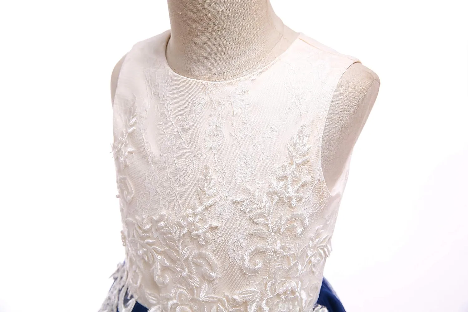 Weileenice Little/Big Girls Lace Bridesmaid Dress Flower Kid Wedding Ball Gown Toddler Princess Pageant Evening Dresses