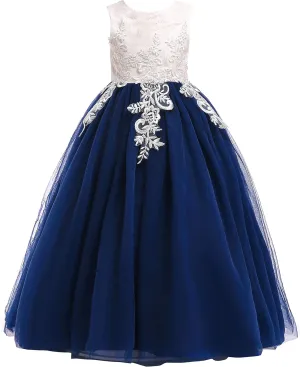 Weileenice Little/Big Girls Lace Bridesmaid Dress Flower Kid Wedding Ball Gown Toddler Princess Pageant Evening Dresses