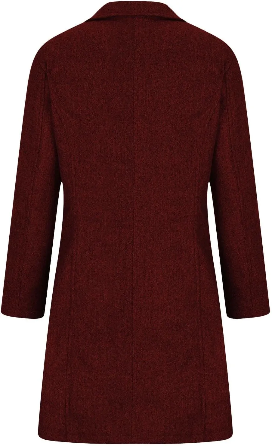 Winter Coats for Women Casual Long Sleeve Classy Wool Coats with Pockets Single-Breasted Fashion Trench Coat Outwear