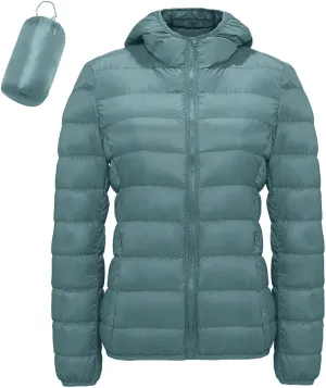 Winter Coats for Women Lightweight Packable Waterproof Puffer Jacket 2024 Trendy Slim Cropped Long Sleeve Down Coat