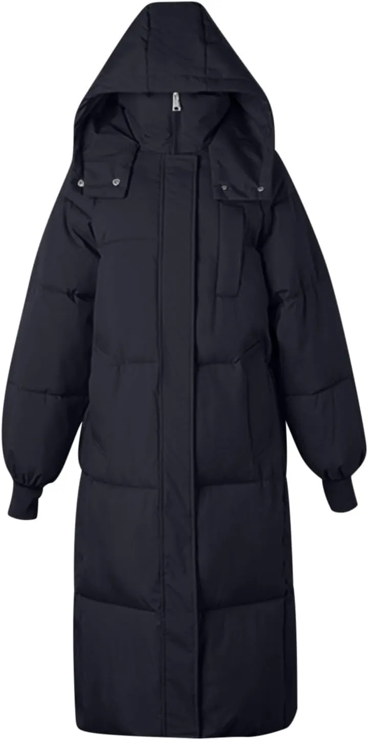 Winter Coats for Women Long Puffer Jackets with Hood Waterproof Maxi Down Jacket Padded Warm Coats Parkas Outerwear