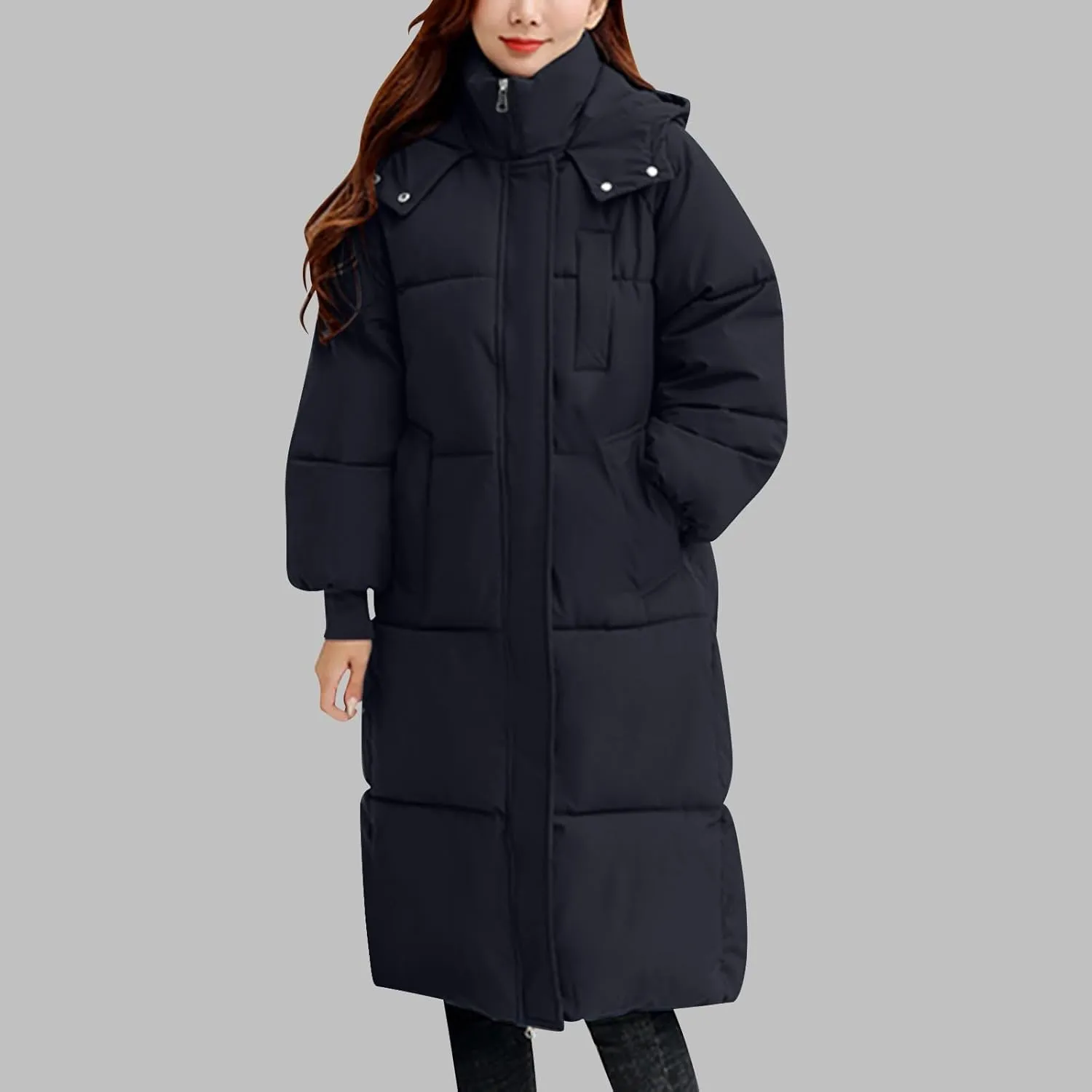 Winter Coats for Women Long Puffer Jackets with Hood Waterproof Maxi Down Jacket Padded Warm Coats Parkas Outerwear