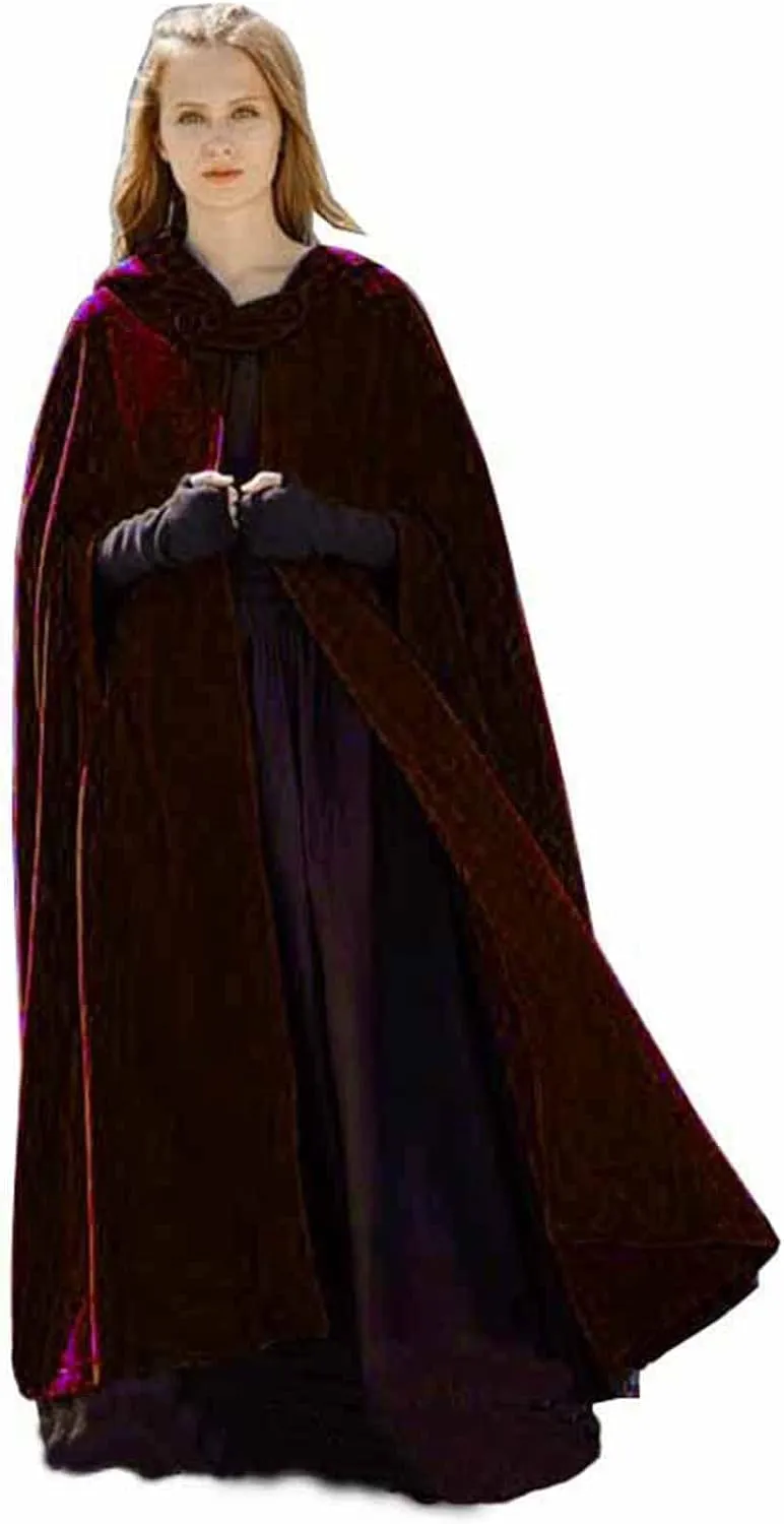 Women Hooded Cape Winter Casual Wool Blend Trench Coat Fashion Windproof Open Front Cardigan Maxi Cloak Coat