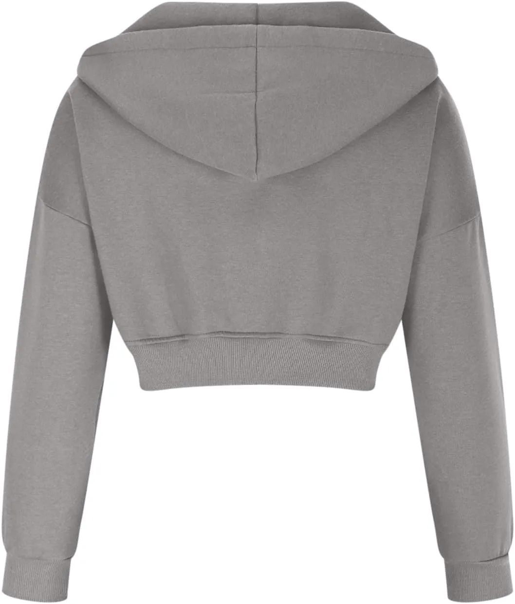 Women Zip Up Cropped Hoodies Fleece Jackets Sweatshirts Fashion Fall Outfits 2024 Teen Girls Y2k Clothes Workout Tops