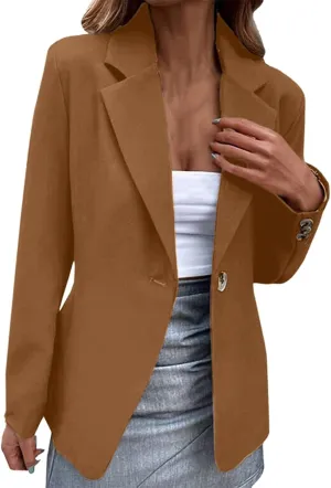 Women's Blazers & Suit Jackets Business Women Cardigan Long Sleeve Causal Novelty Jackets Baggy Herringbone Tops