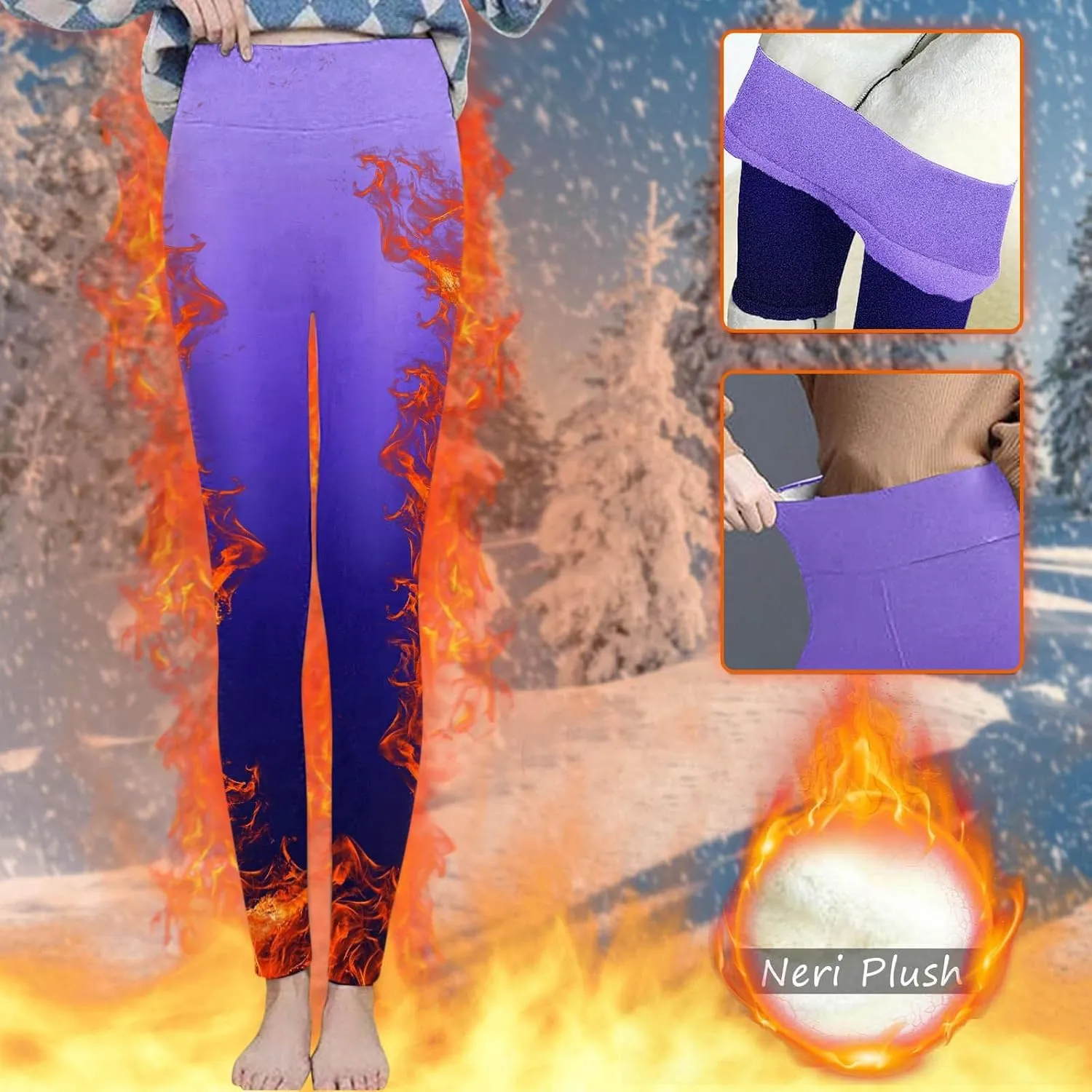 Women's Casual Slim fit Sherpa Fleece Lined Warm Winter Leggings Stretch Thicken Heavy Jogger Pants Heavyweight Cozy Fuzzy