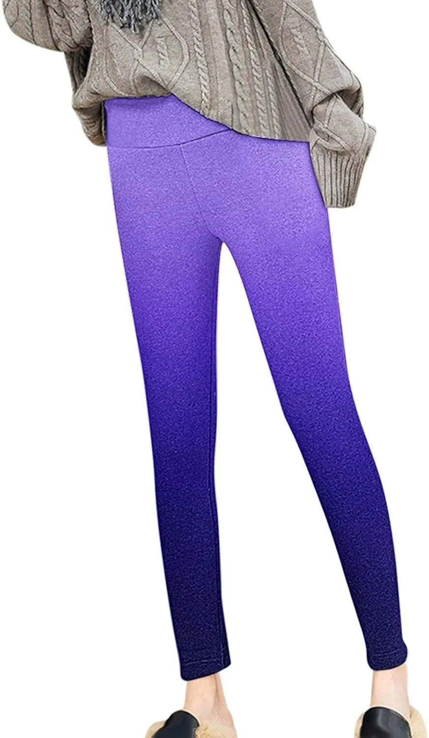 Women's Casual Slim fit Sherpa Fleece Lined Warm Winter Leggings Stretch Thicken Heavy Jogger Pants Heavyweight Cozy Fuzzy