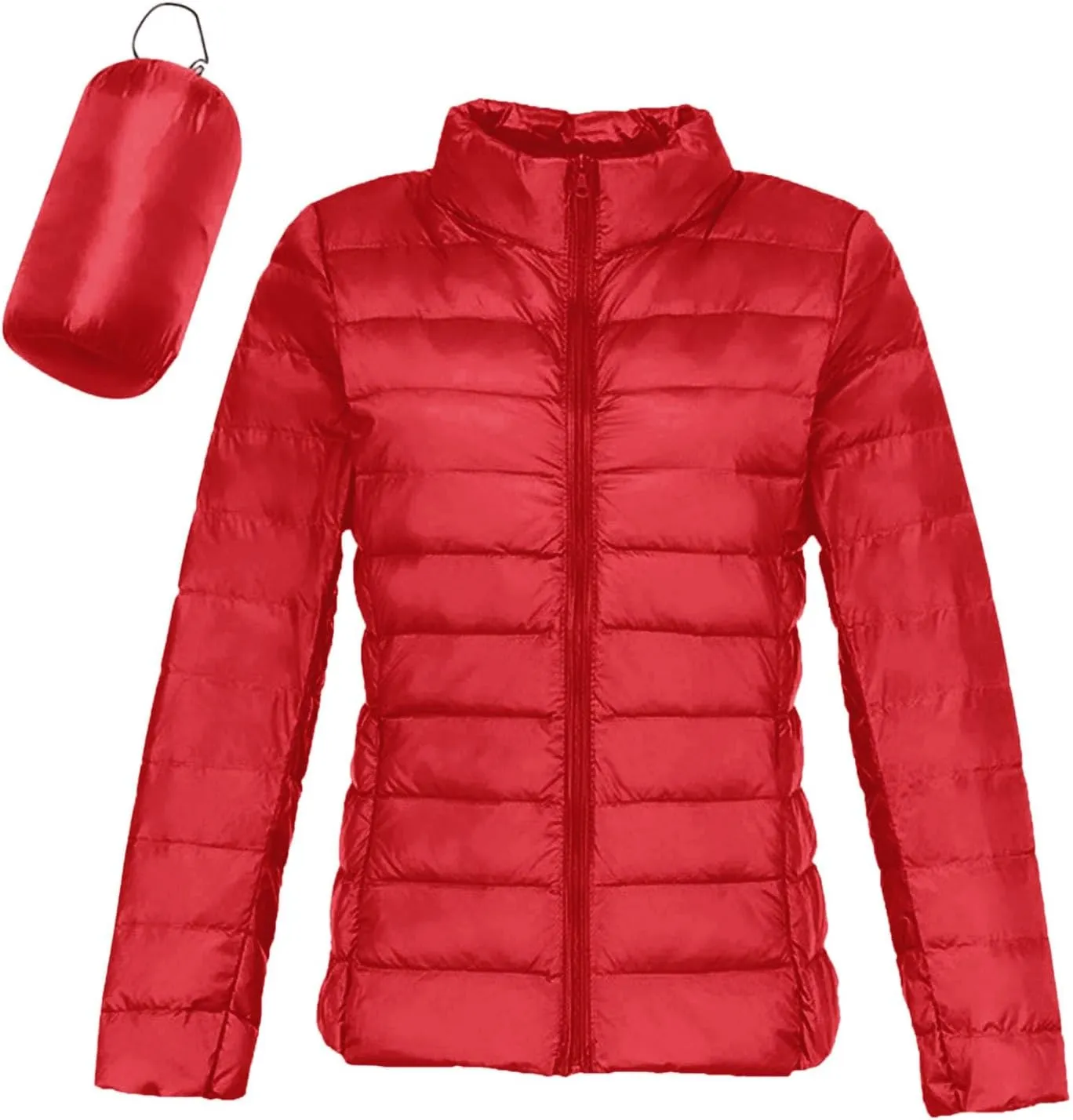 Women's Down Jackets & Parkas Packable Lightweight Warm Winter Quilted Jacket Stand Collar Slim Fit Cropped Puffer Jackets