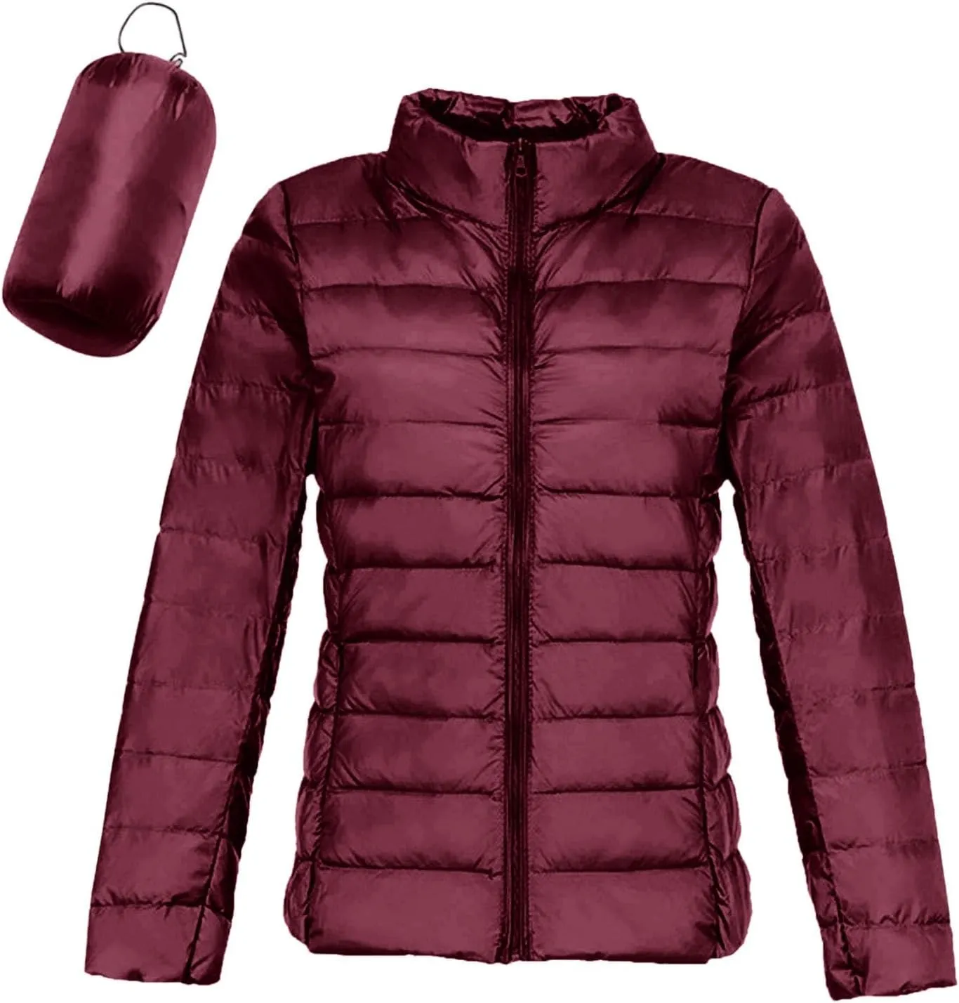 Women's Down Jackets & Parkas Warm Packable Lightweight Winter Quilted Jacket Stand Collar Slim Fit Cropped Puffer Jackets