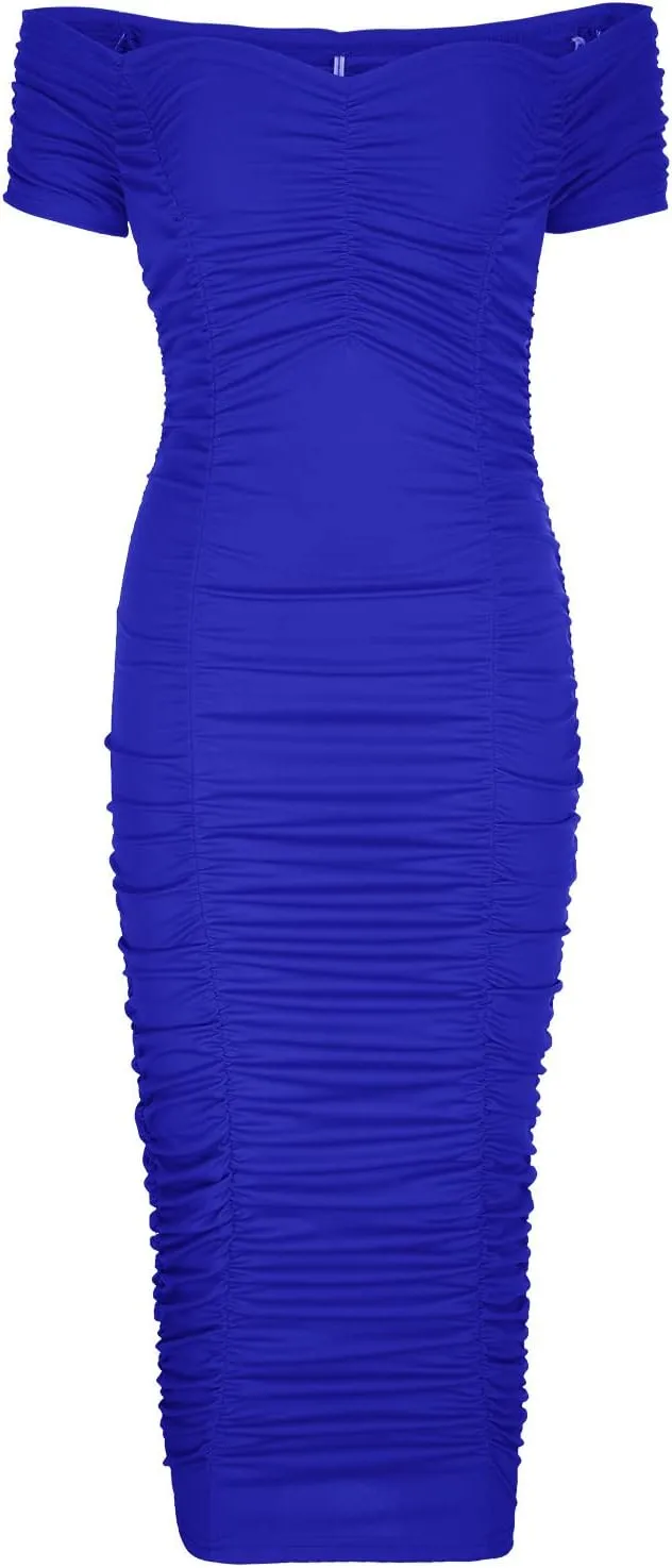 Womens Elegant Party Dress Bodycon Pencil Dresses Cold Shoulder Short Sleeve Prom Formal Dress Cocktail Dresses