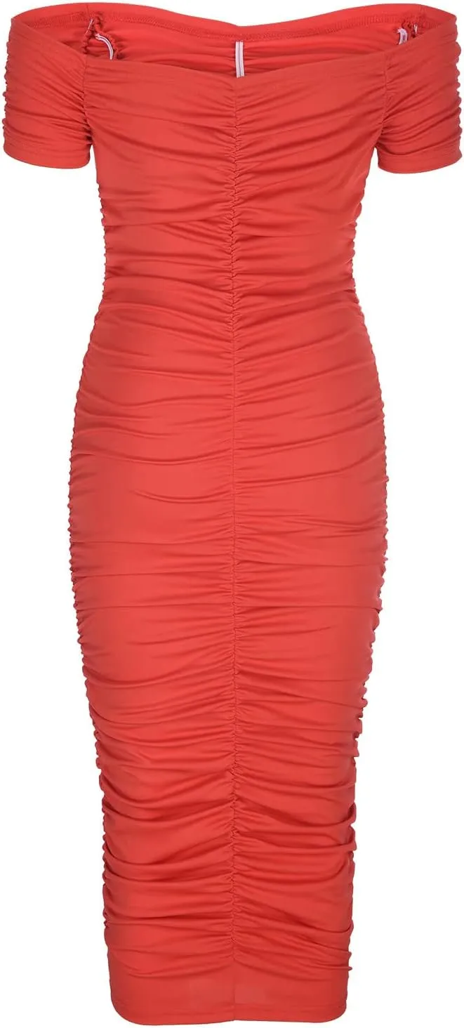 Womens Elegant Party Dress Bodycon Pencil Dresses Cold Shoulder Short Sleeve Prom Formal Dress Cocktail Dresses