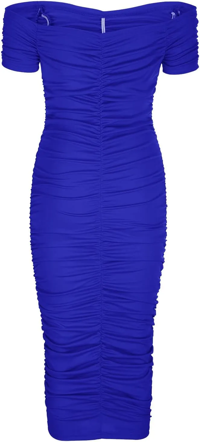 Womens Elegant Party Dress Bodycon Pencil Dresses Cold Shoulder Short Sleeve Prom Formal Dress Cocktail Dresses