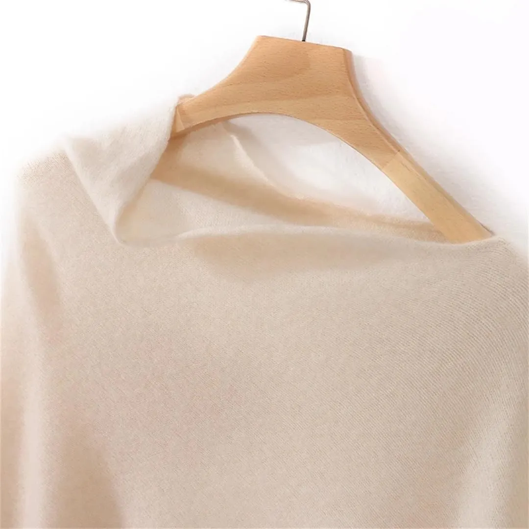 Women's Elegant Shawl Wraps Open Front Poncho Oversized Sweaters Chunky Knit Loose Outwear