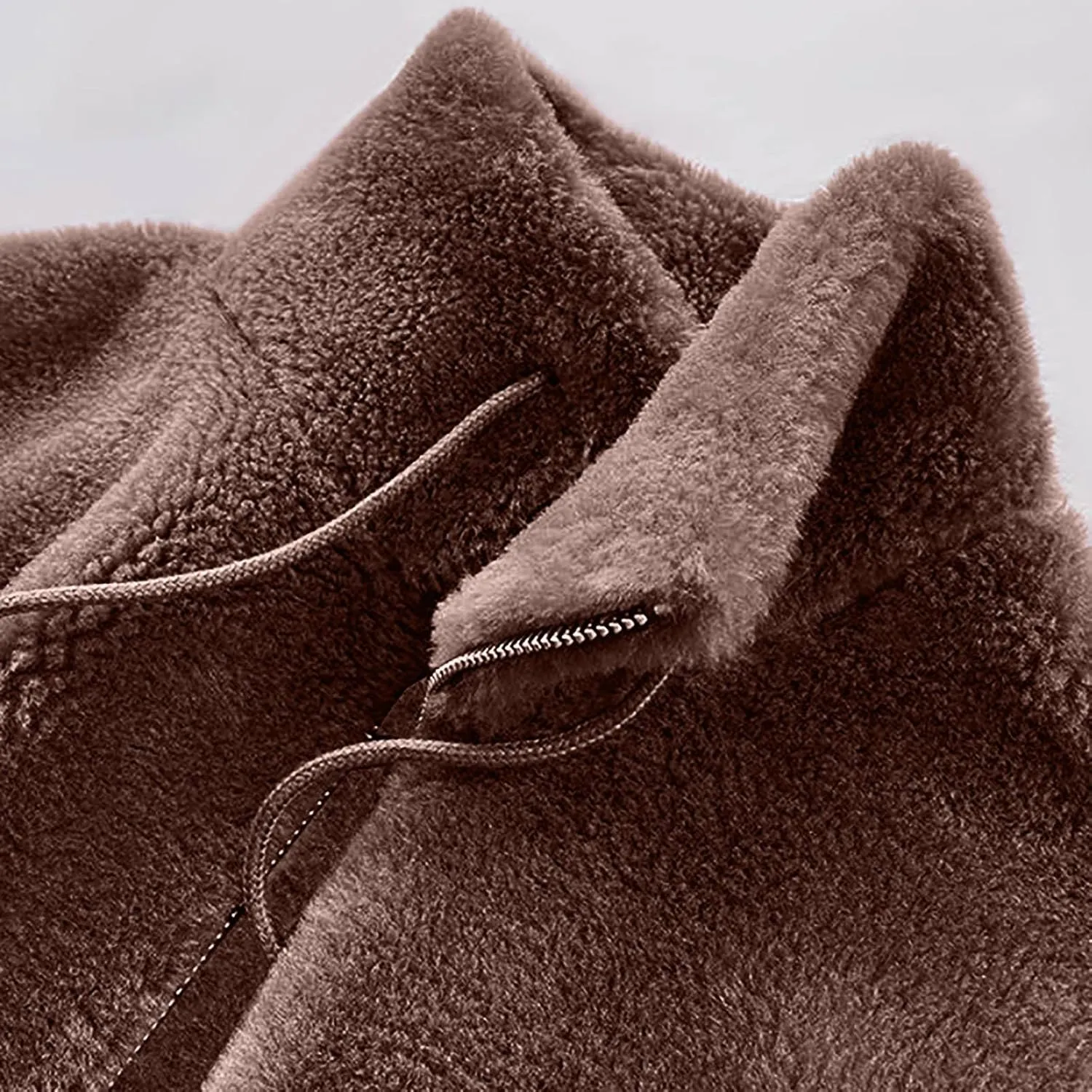 Women's Fashion Plush Coats Winter Warm Cardigan Coat Standing Collar Zip Up Fleece Tops Sweater Jacket