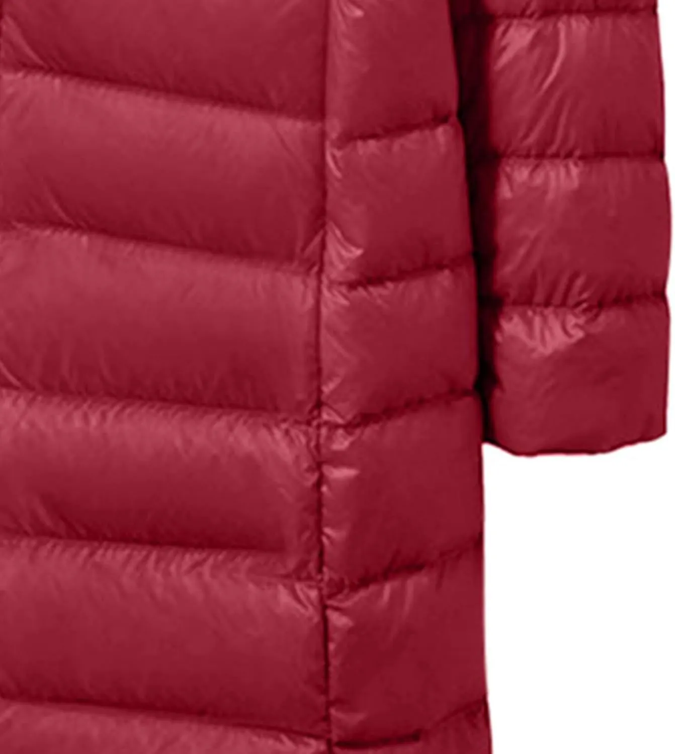 Women's Lightweight Down Jacket Zip Up Plus Size Hooded Quilted Puffer Jackets Mid-Length Winter Coats